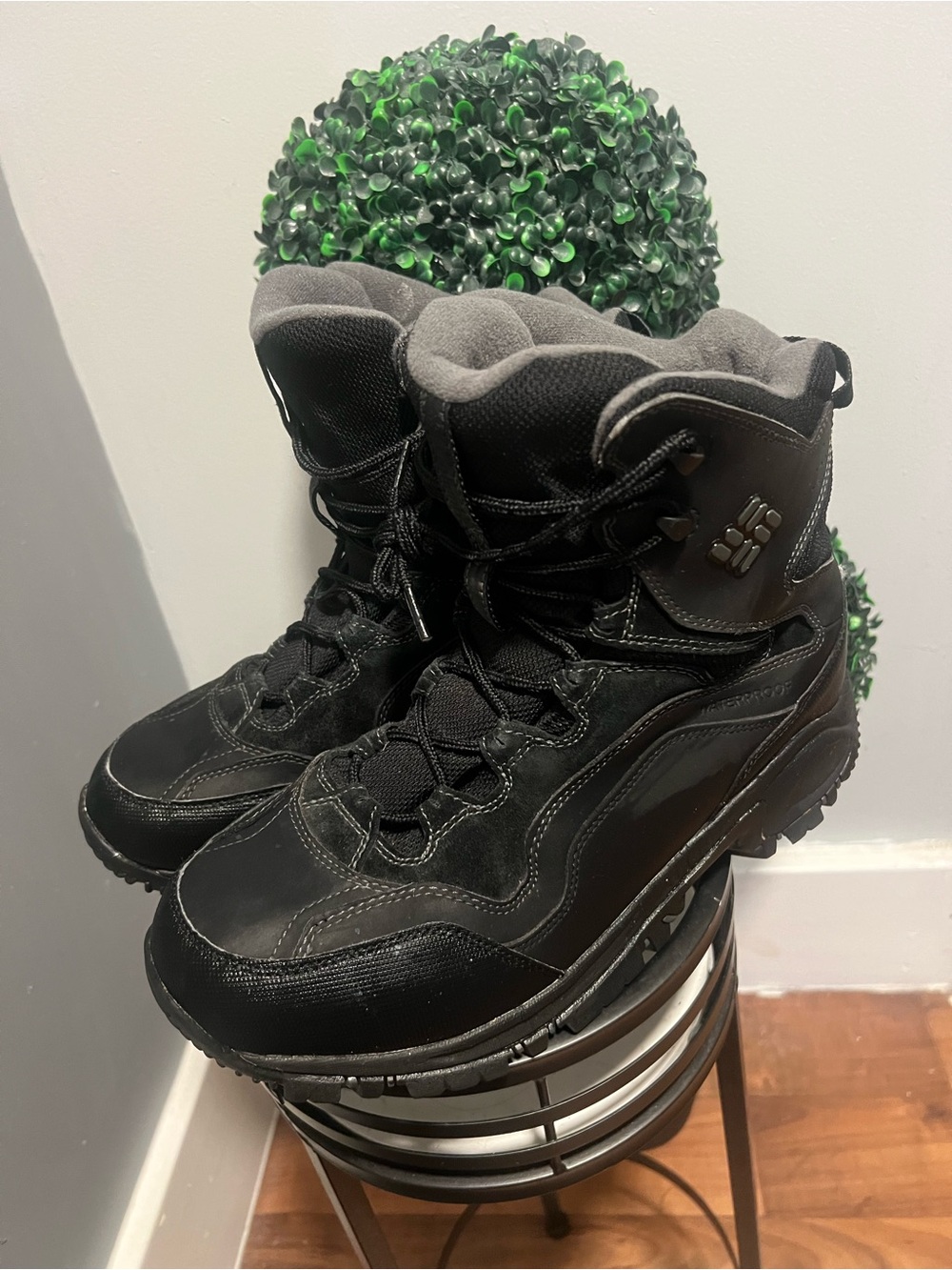Columbia Waterproof Omni-Grip Snow Boot Black Lace-Up Men's US 12 UK 11 EU 45